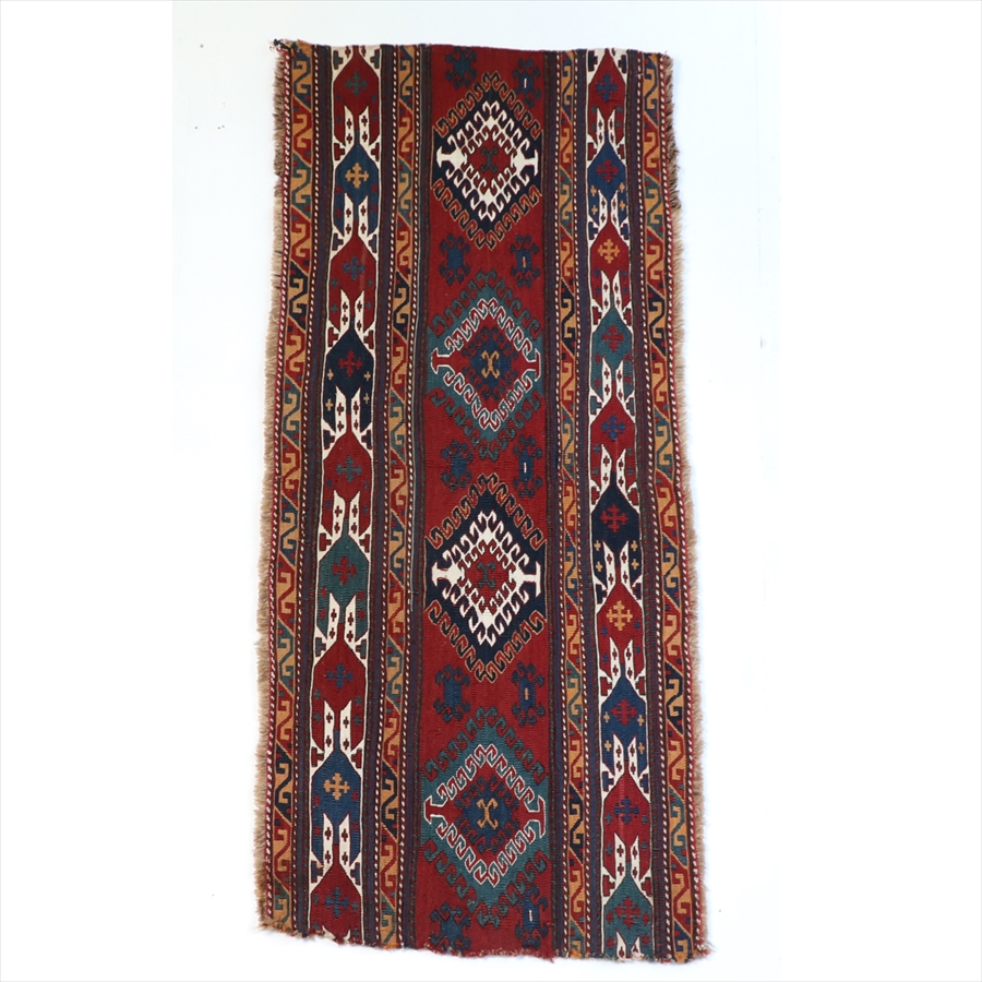 シャーサバンスマックキリム・フラッグメント112×49cm シャーサバン族の細かな織り/草木染め