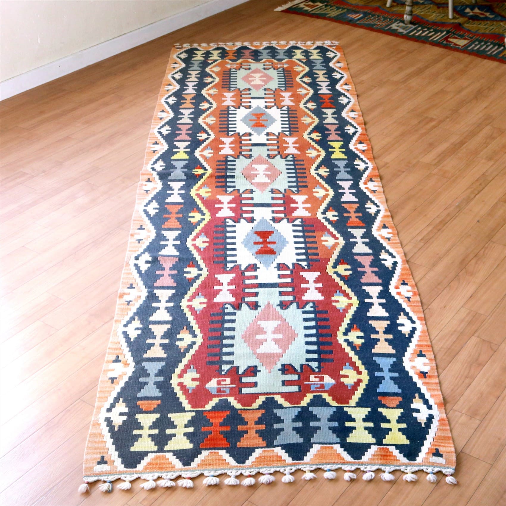 トルコの手織りキリム カイセリ264×80cm