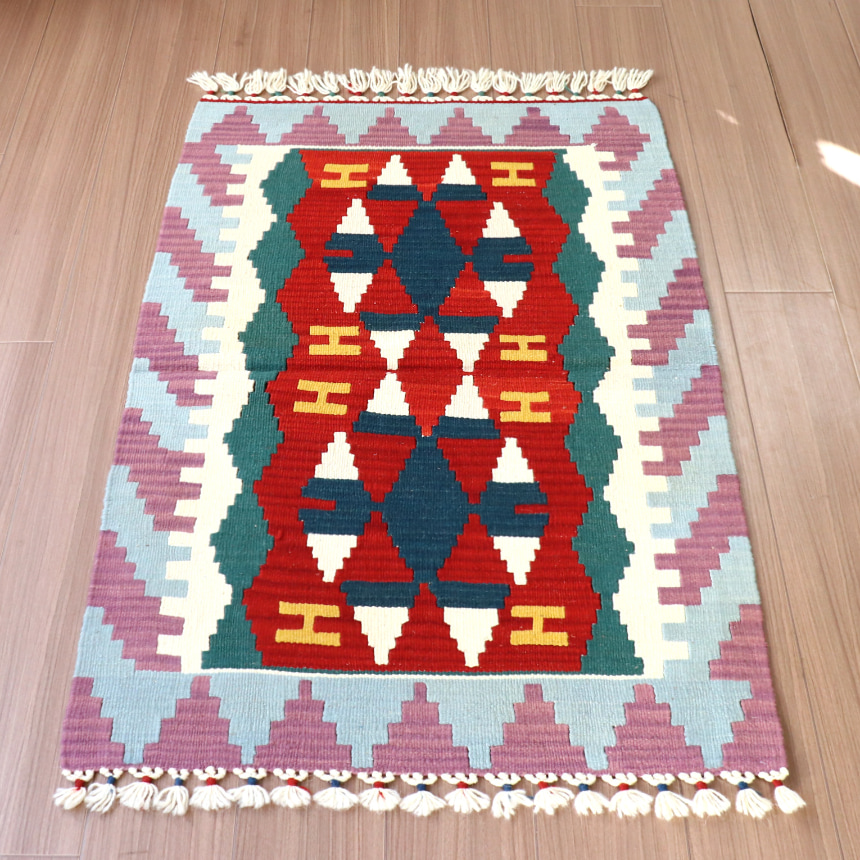 【30%off】カイセリキリム　トルコ 手織りキリム114×77cm チェイレキサイズ