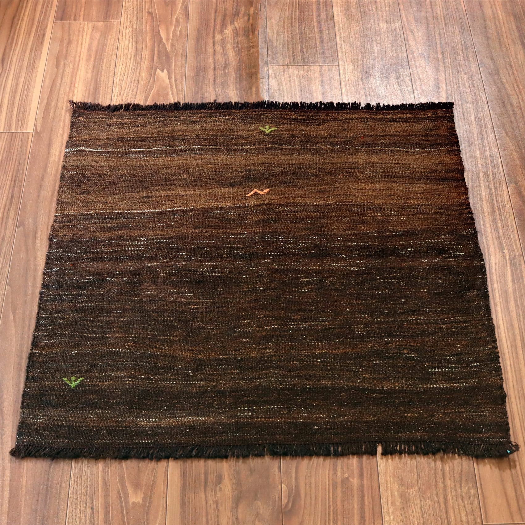 オールドキリム ムート73×78cm ナチュラルブラウン 鉤のジジム