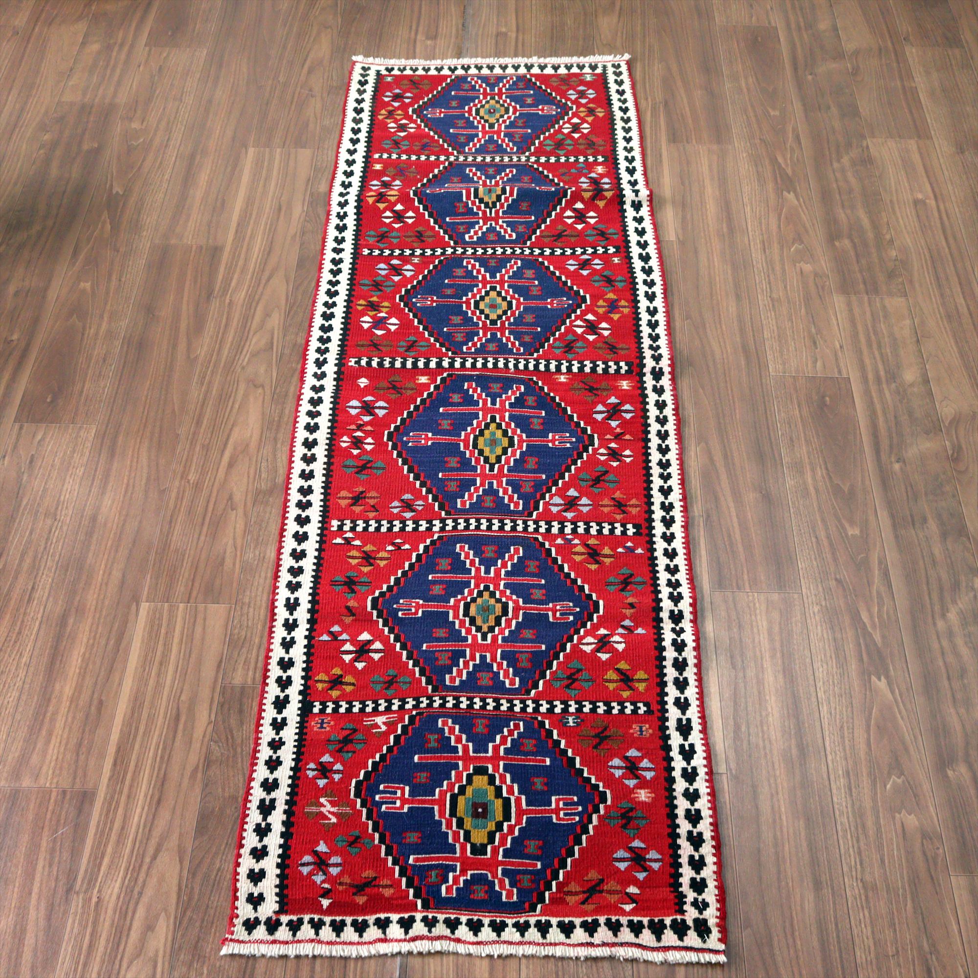 オールドキリム ワン216×70cm サソリのモチーフ 細長サイズ