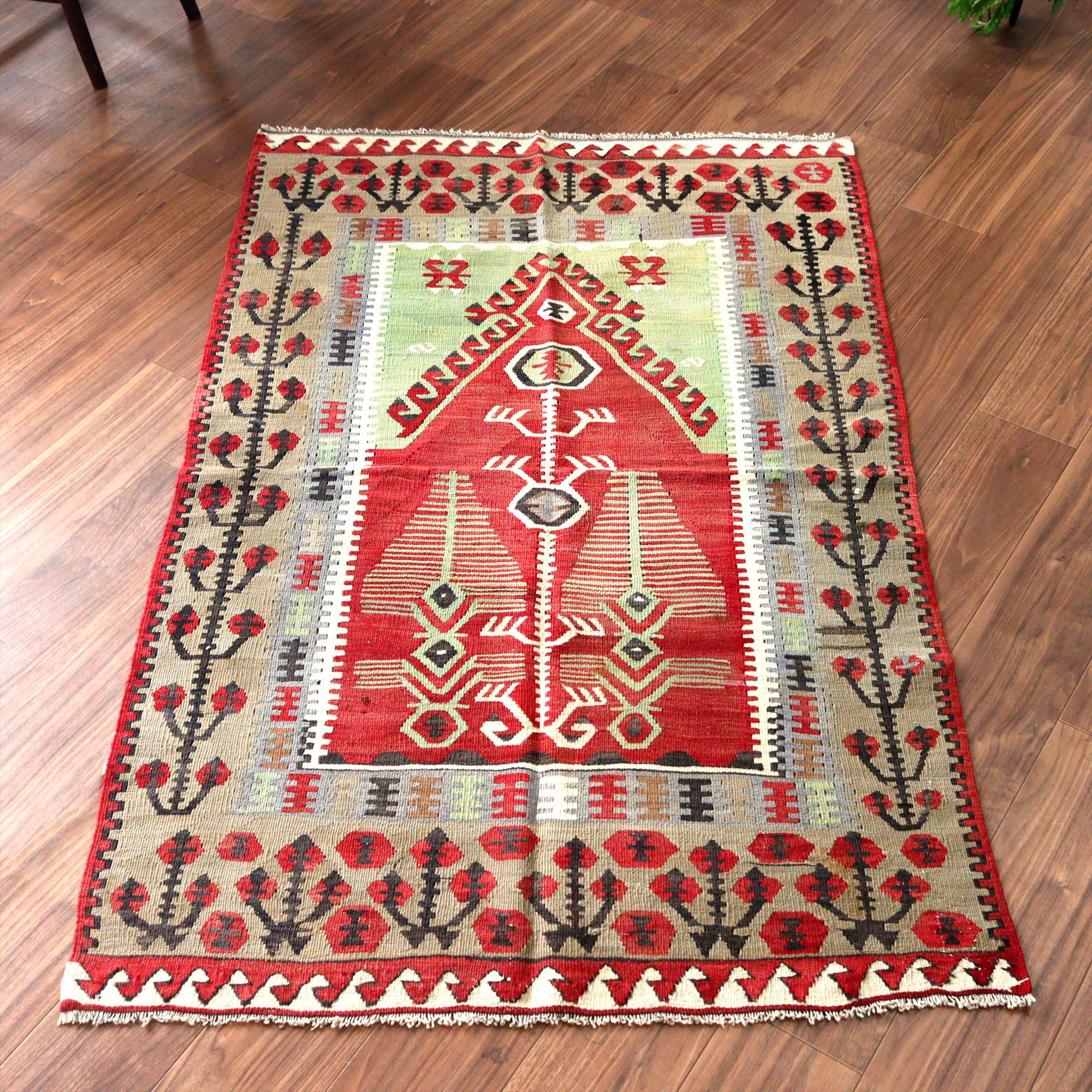 オールドキリム カイセリ ヤヒヤル165×103cm 赤いミフラープ