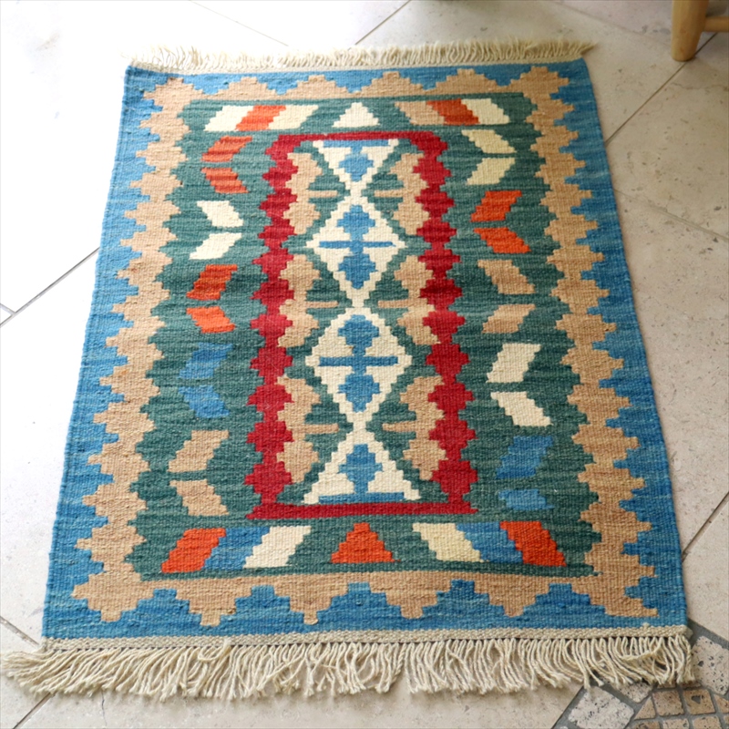 販売 インドキリム ウール 手織り 181×118cm | www.butiuae.com