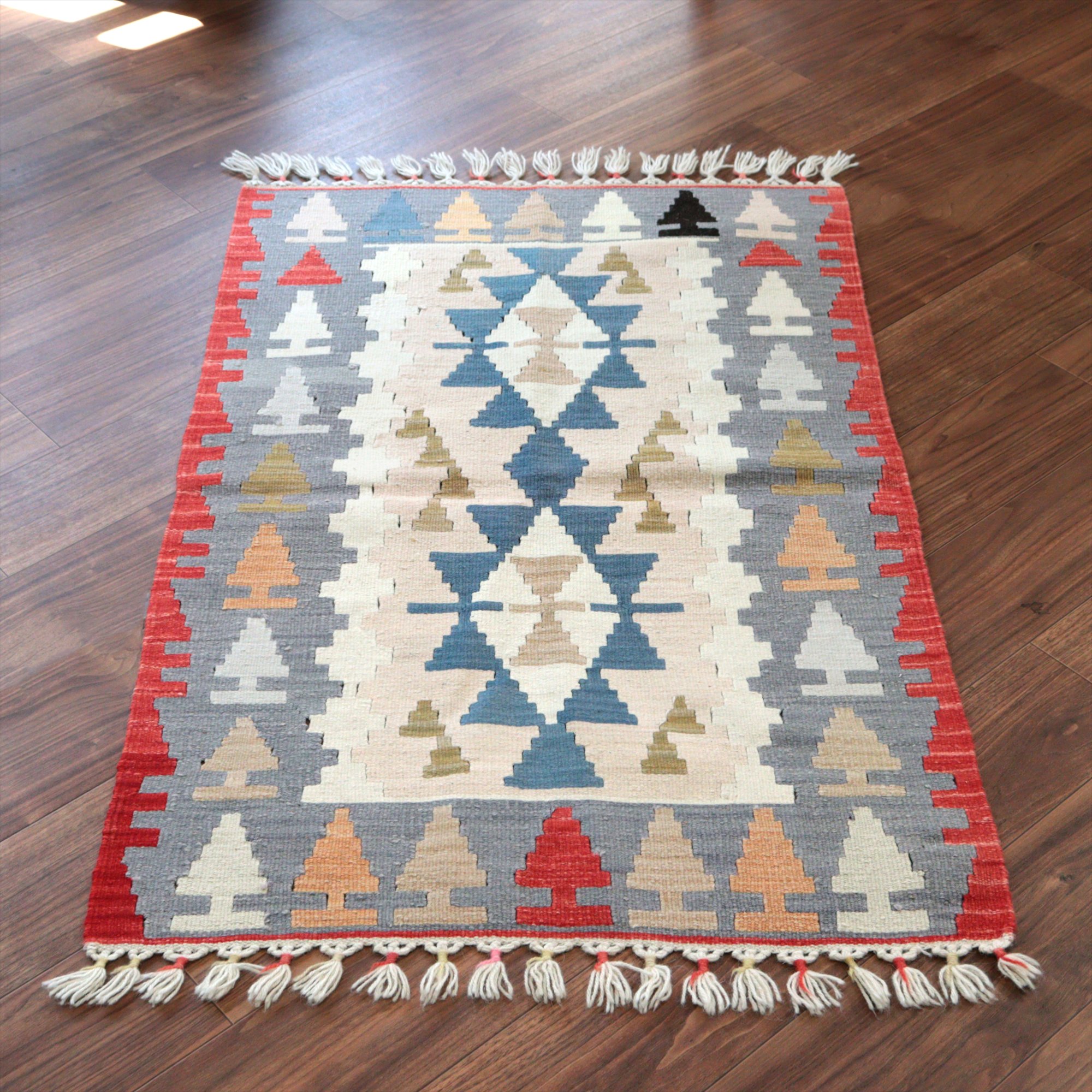 カイセリ産手織りキリム124×79cm  トルコの手織りラグ