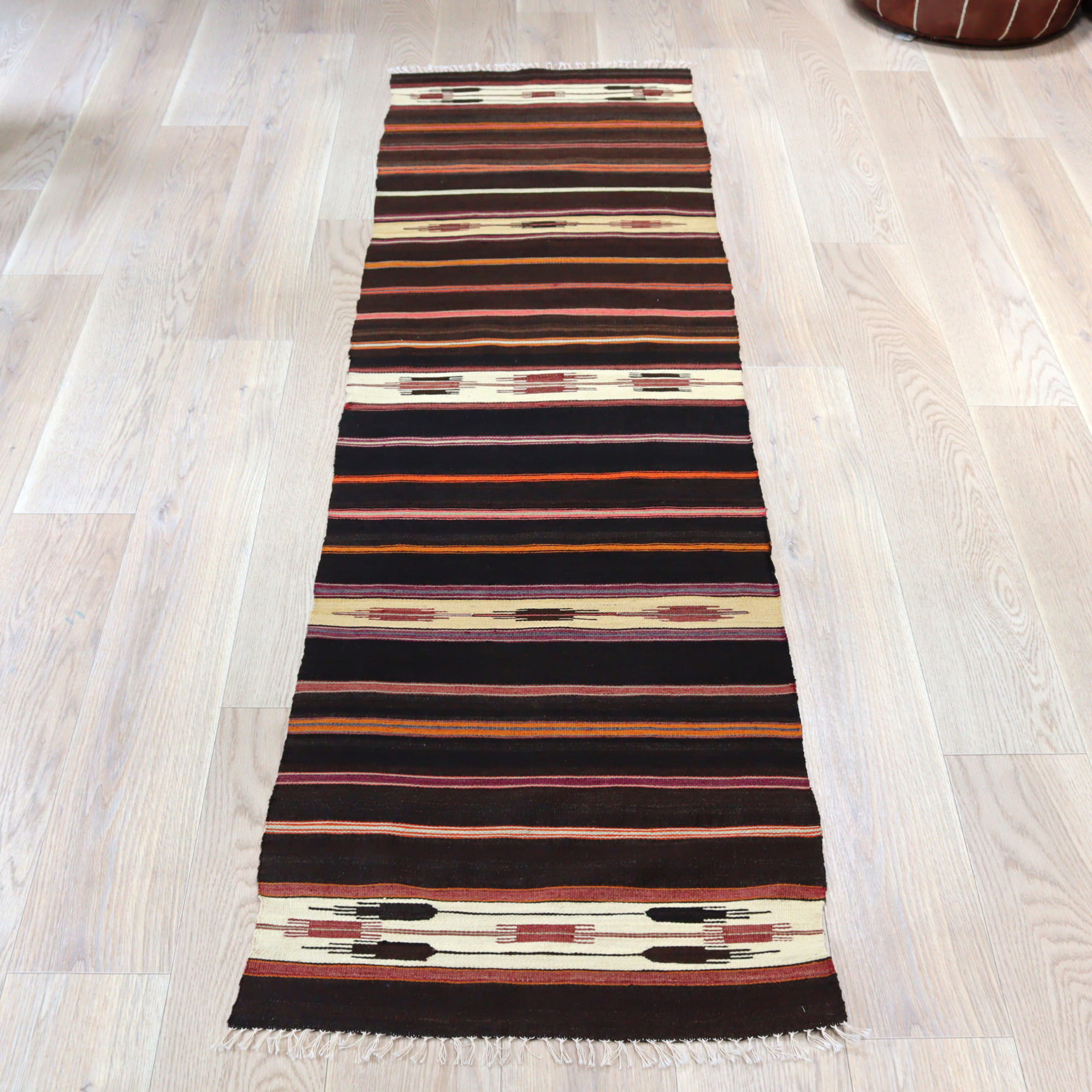 オールドキリム シリフケ ストライプ235×64cm 細かく薄手の織り テント布