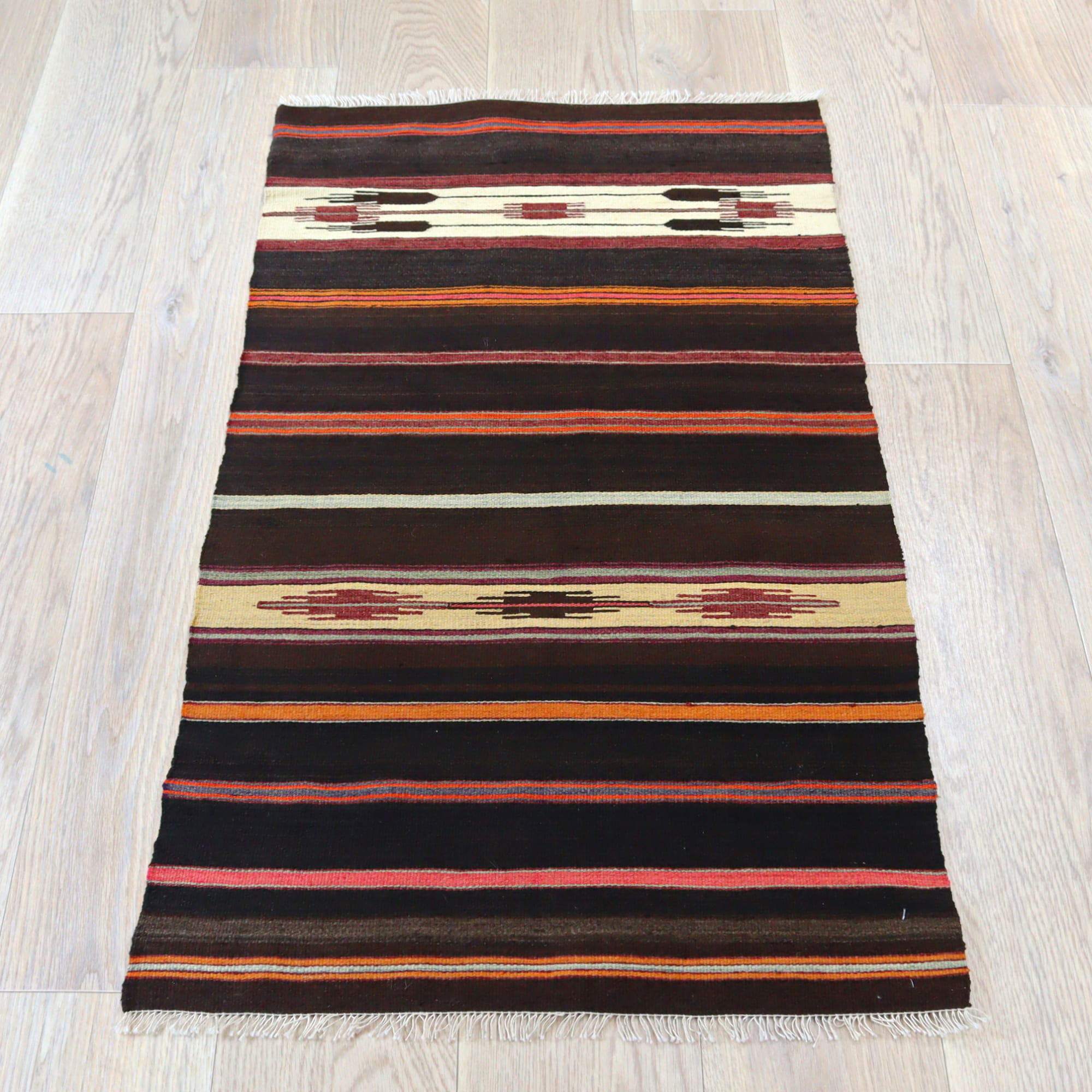 オールドキリム シリフケ ストライプ117×64cm 細かく薄手の織り テント布