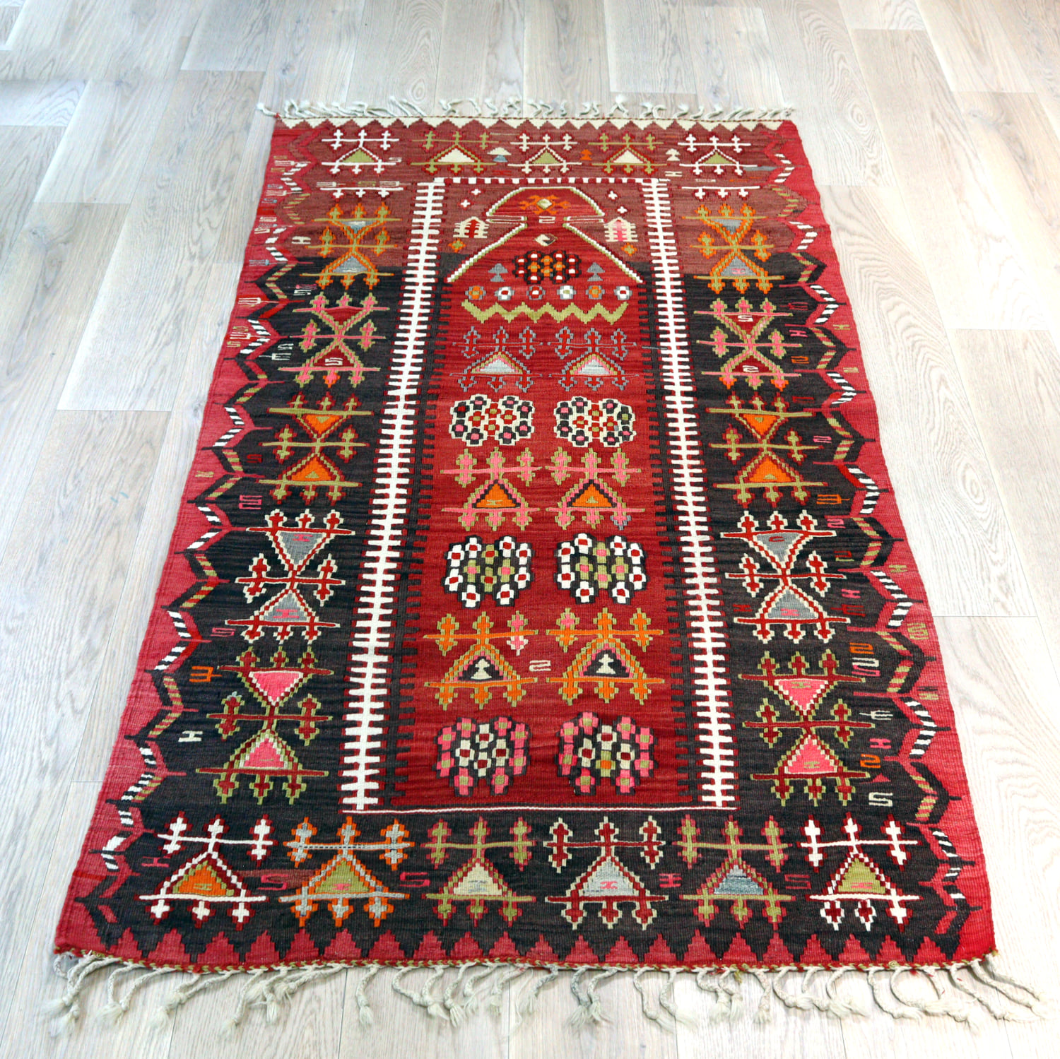 【15%OFF】オールドキリム シワス207×106cm ミフラープと髪飾り