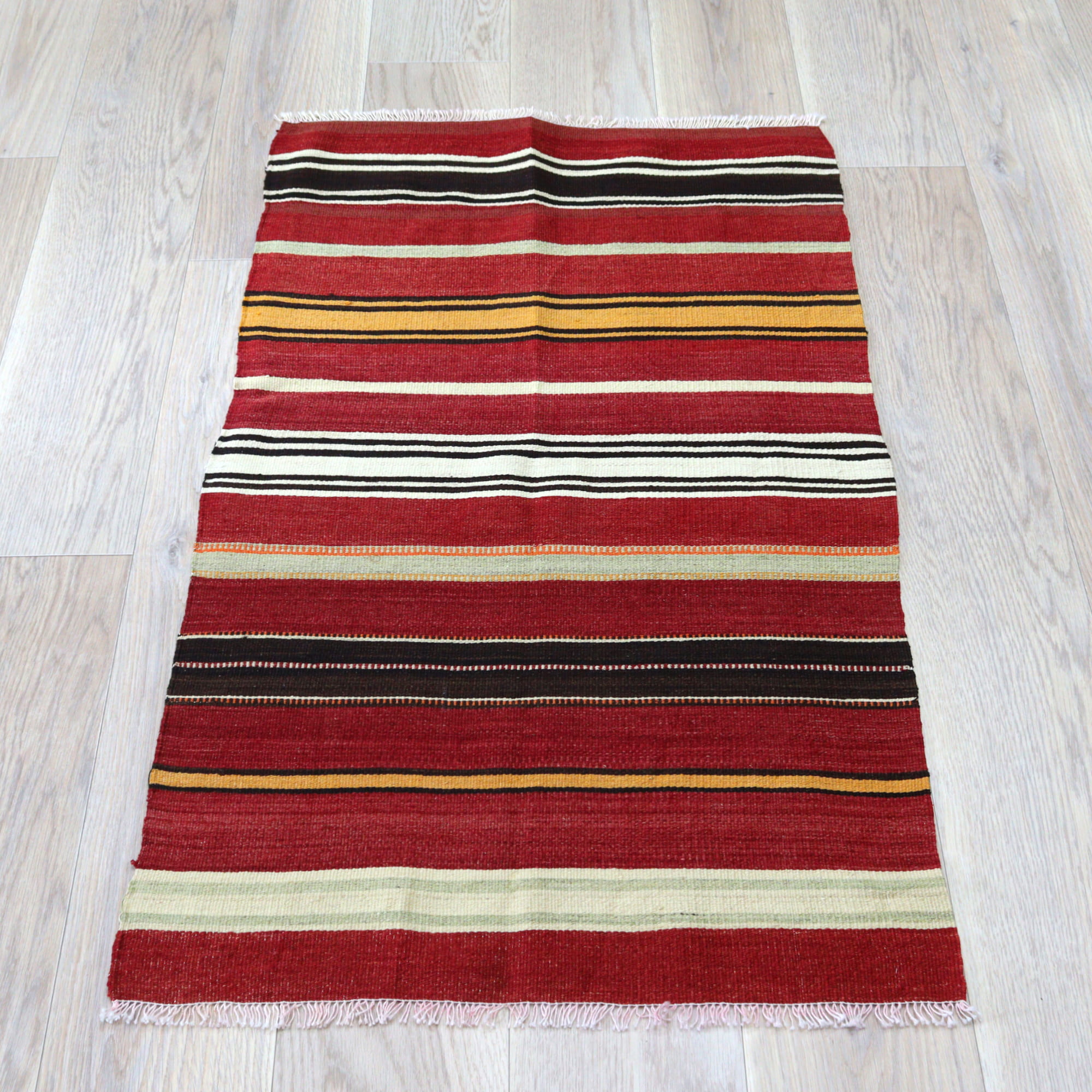 オールドキリム シリフケ ストライプ120×68cm 細かく薄手の織り テント布