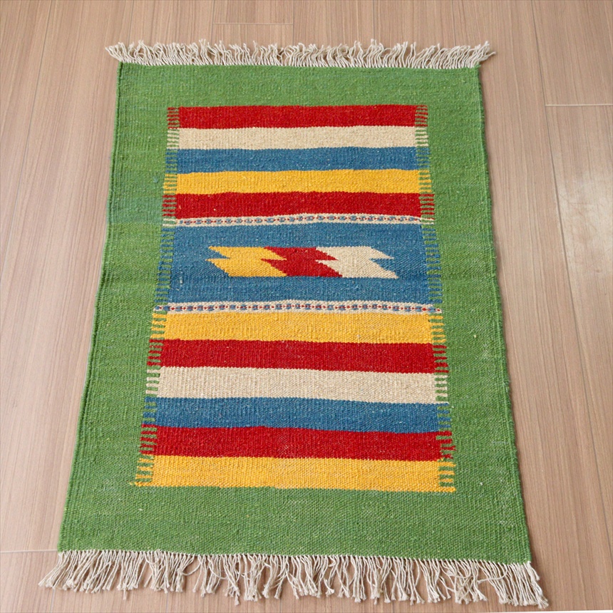 カシュカイキリム イラン 手織り91×65cm 発色のよいカラフルモチーフ