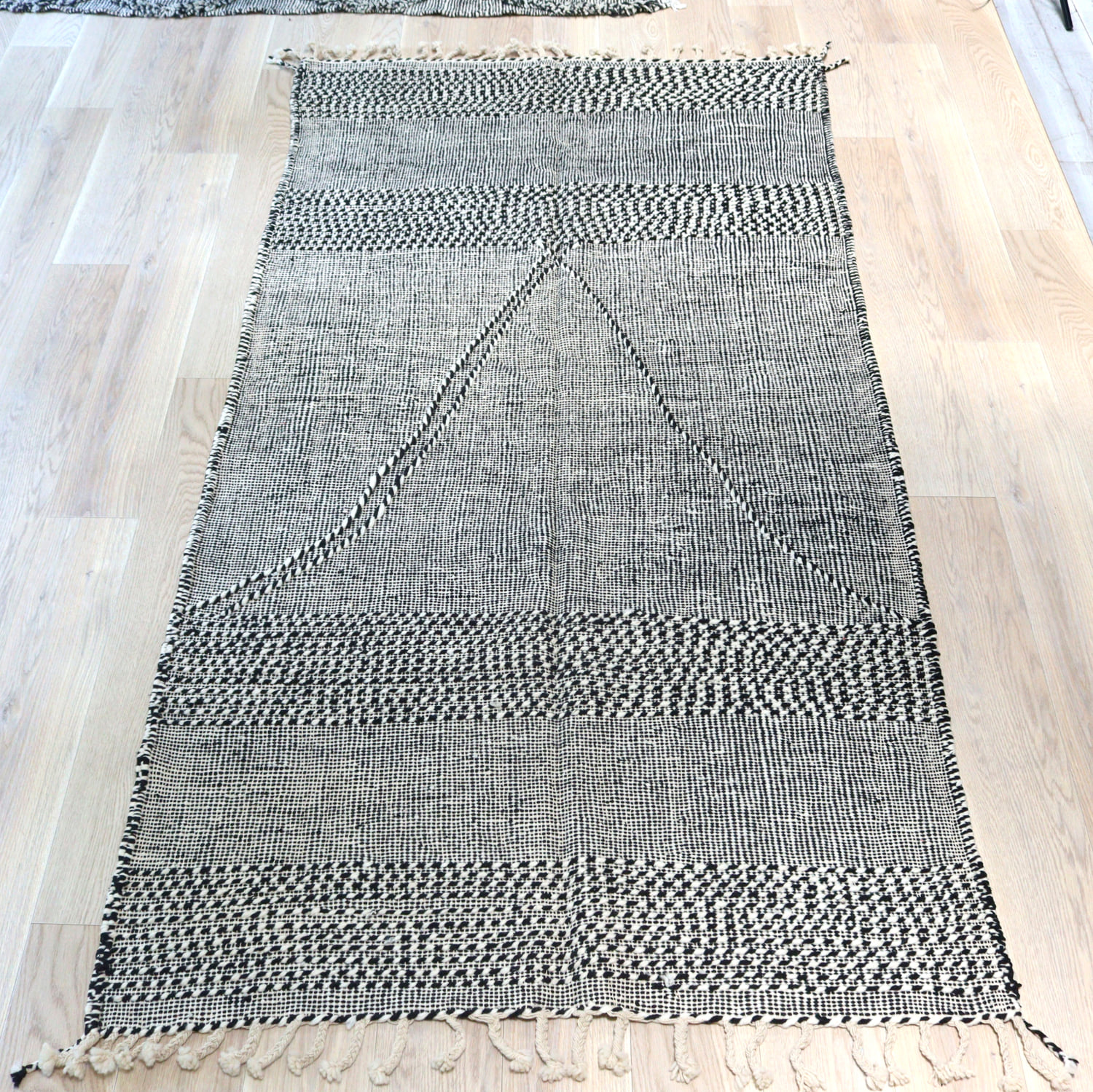 【15%OFF】モロッコキリム ザナフィ261×135cm モノトーンカラー