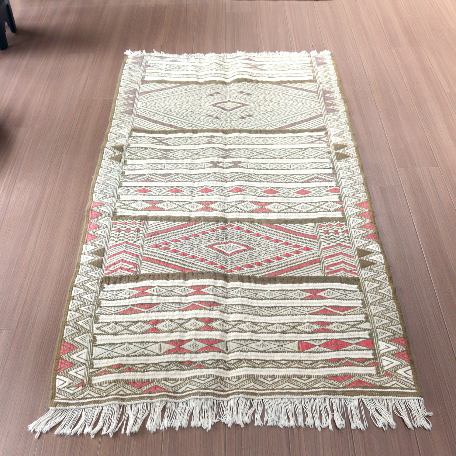 ベルベル族のオールドキリム モロッコ175×94cm ヴィンテージウォッシュ