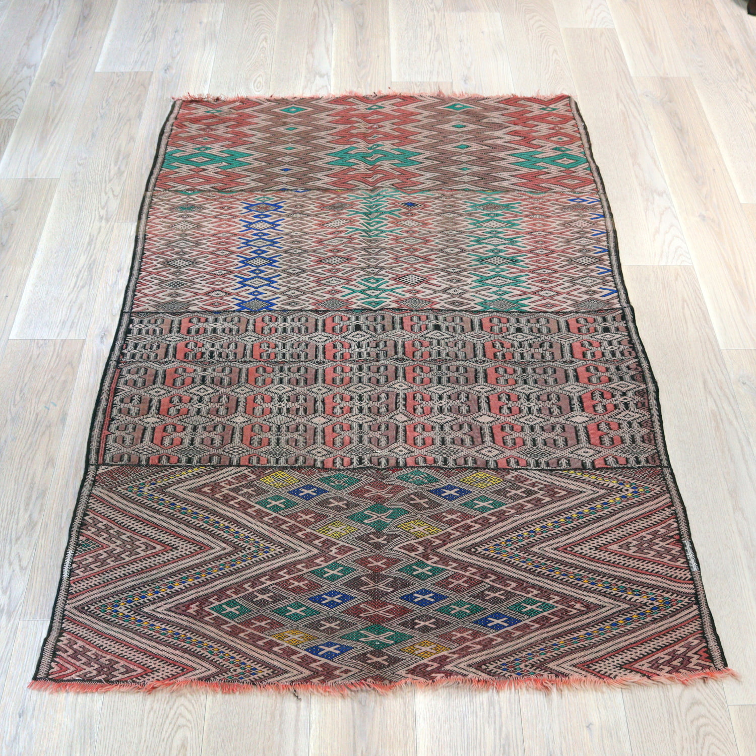 オールドキリム ベニムギル197×122cm 幾何学模様 モロッコ