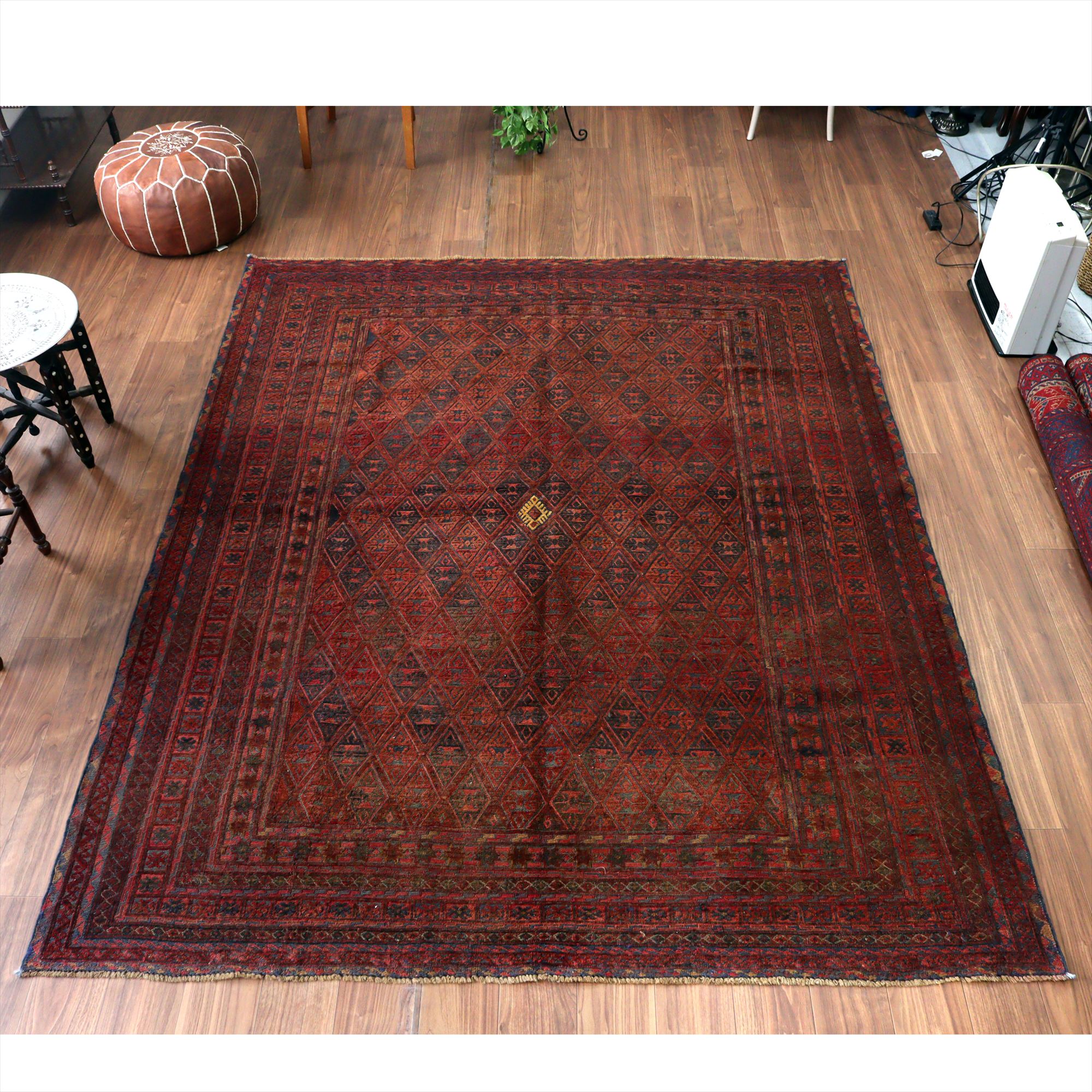 オールドキリム アフガニスタン ミシュワニ259×208cm 連なるダイヤ