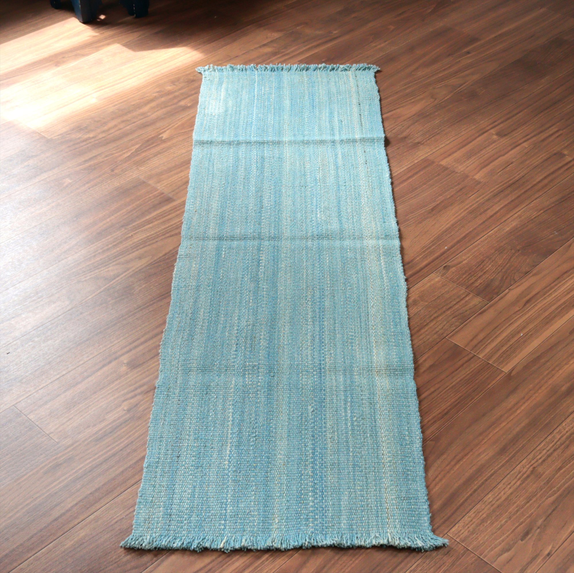 トルコの手織りキリム カルス167×49cm ブルーグラデーション