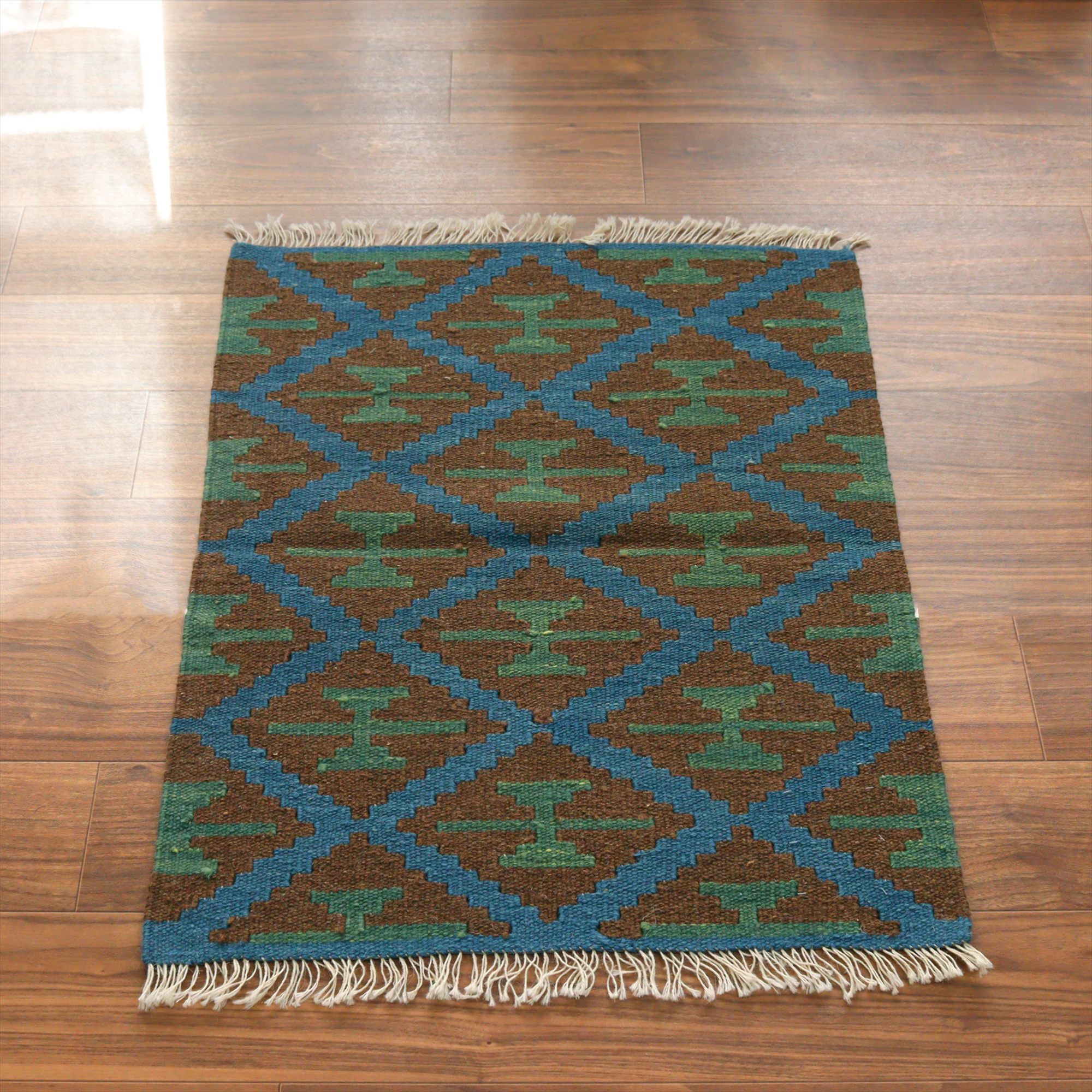 カシュカイキリム イラン 手織り89×70cm カラフルな幾何学モチーフ