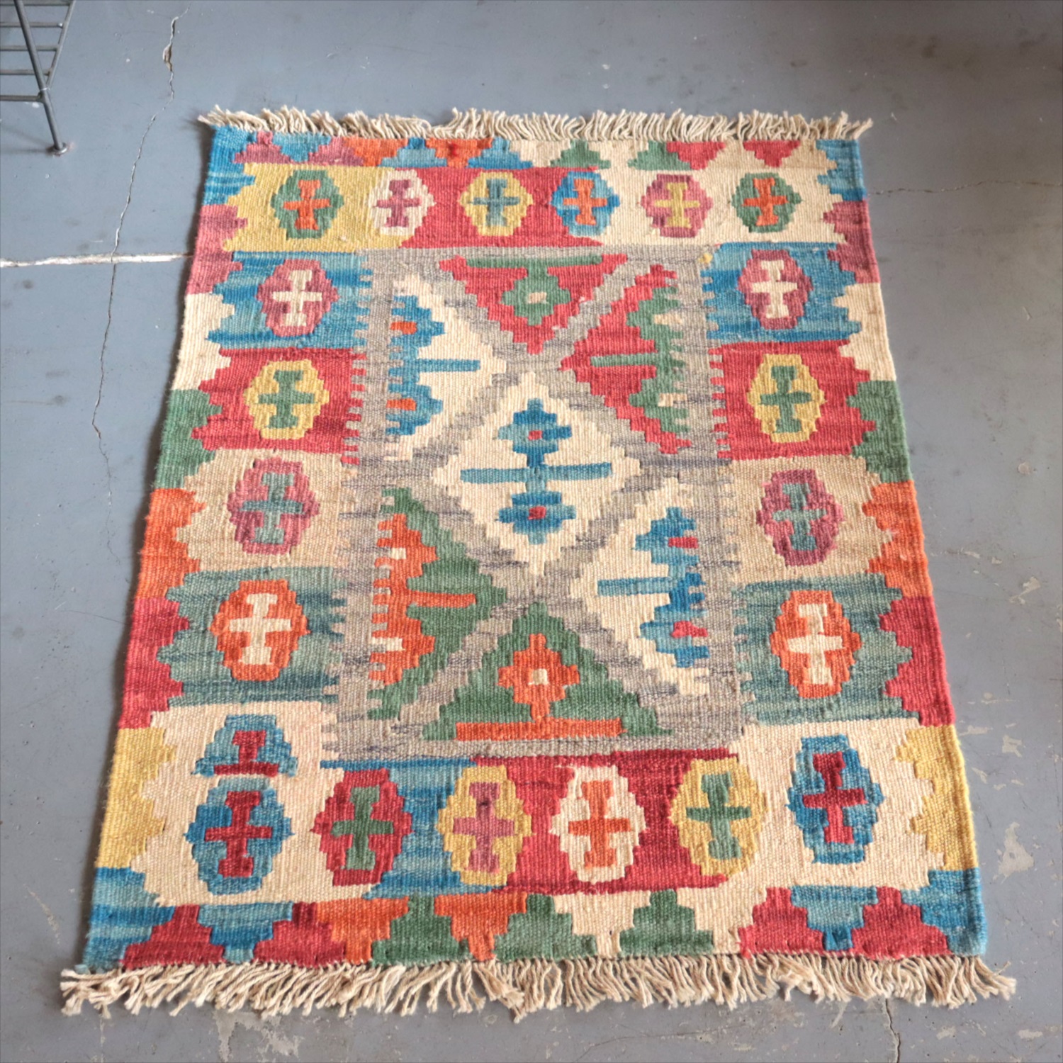 シラーズ キリム 遊牧民の手織りラグ 89×66cm カシュカイ族
