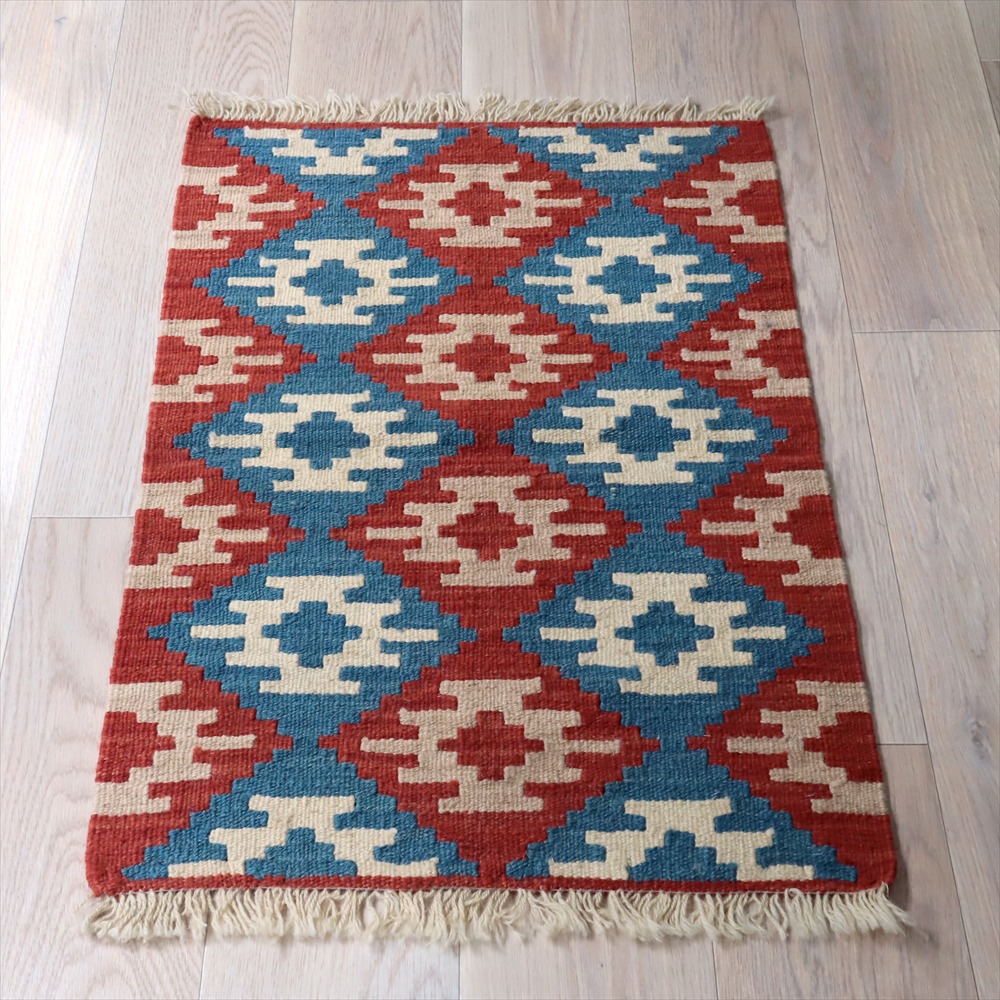シラーズキリム　カシュカイ族の手織りラグ88×60cm 玄関マットサイズ