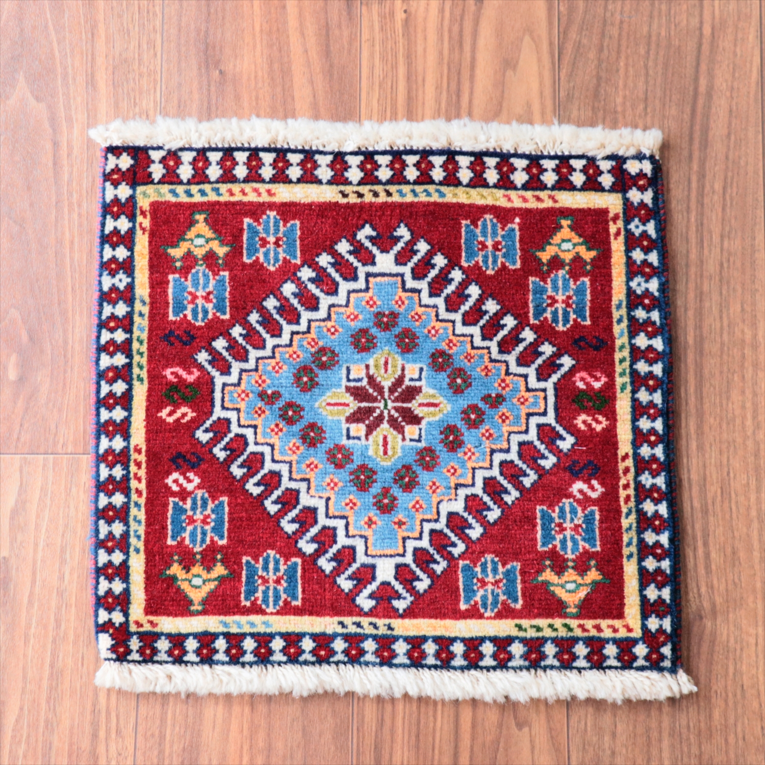 ヤラメ 手織りラグ 39×43cm 　ミニサイズ /トライバルラグ