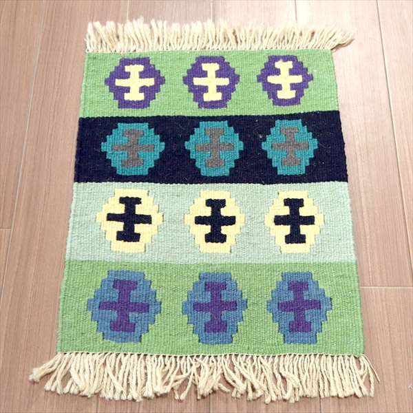 カシュカイ族の手織りキリム シラーズ59×43cm イラン南部カシュカイ族