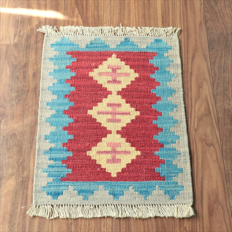 手織りキリム イラン南部シラーズ57×41cm ウール100% 一点もの