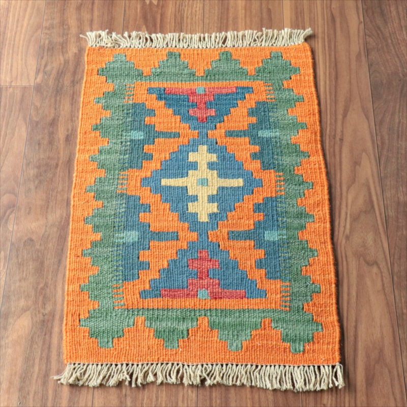 手織りキリム イラン南部シラーズ63×43cm ウール100% 一点もの