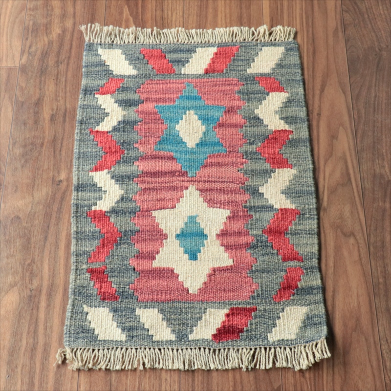 手織りキリム イラン南部シラーズ61×43cm ウール100% 一点もの