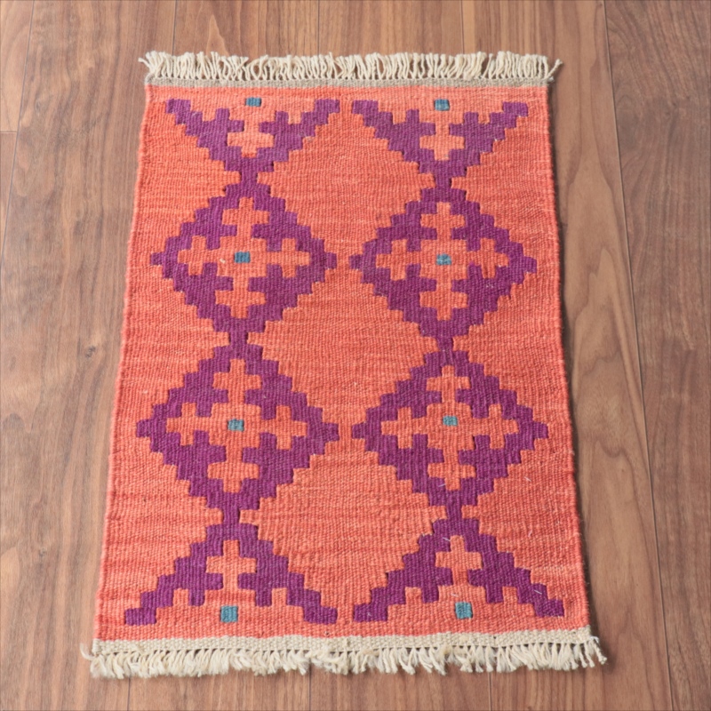 手織りキリム イラン南部シラーズ69×44cm ウール100% 一点もの