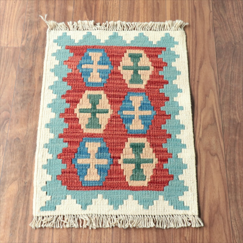 手織りキリム イラン南部シラーズ59×40cm ウール100% 一点もの