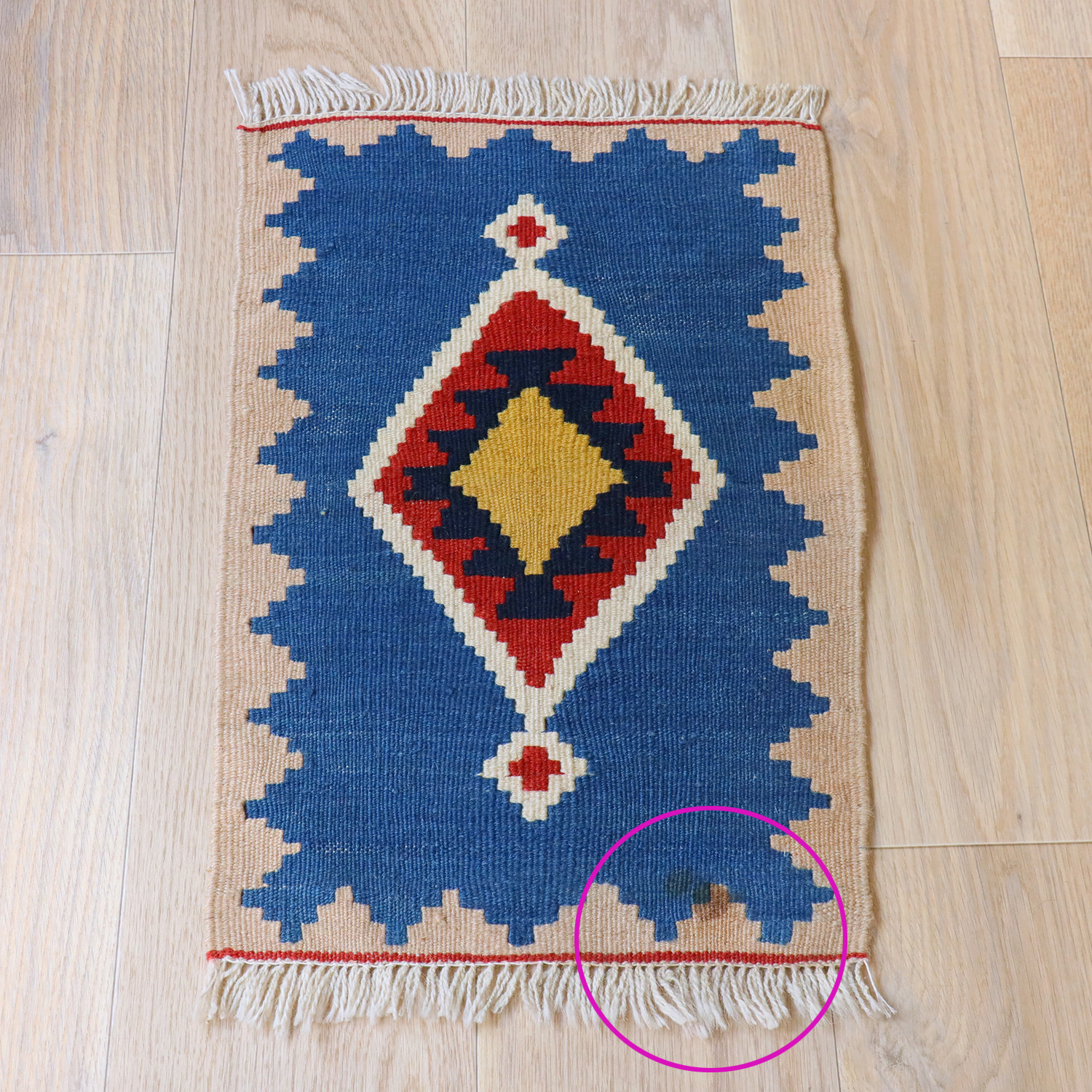 手織りキリム イラン南部シラーズOUTLET　難あり58×35cm