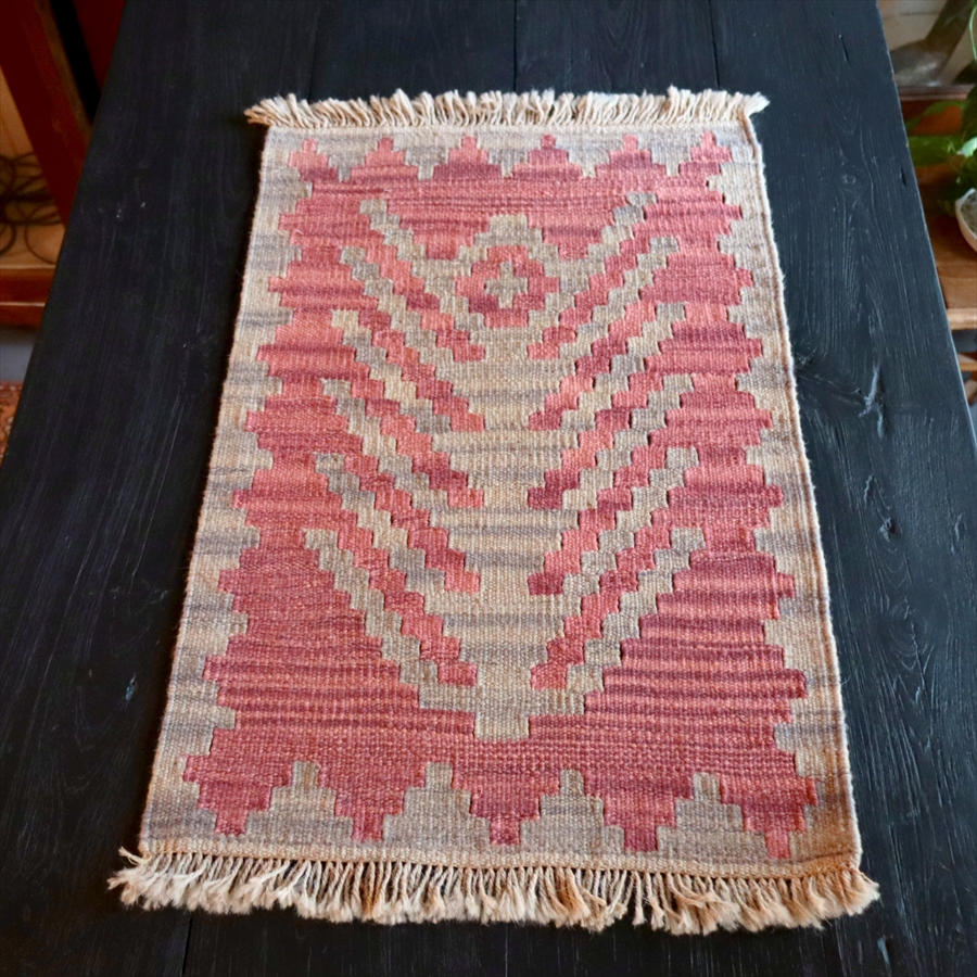 手織りキリム イラン南部シラーズ69×45cm ウール100% 一点もの 生命の木