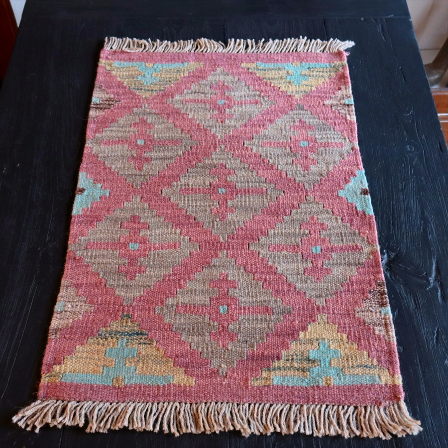 手織りキリム イラン南部シラーズ66×44cm ウール100% 一点もの