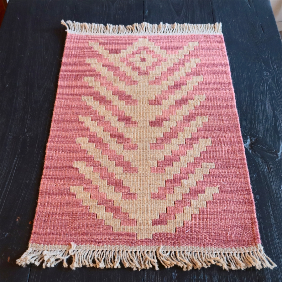手織りキリム イラン南部シラーズ62×41cm ウール100% 一点もの 生命の木