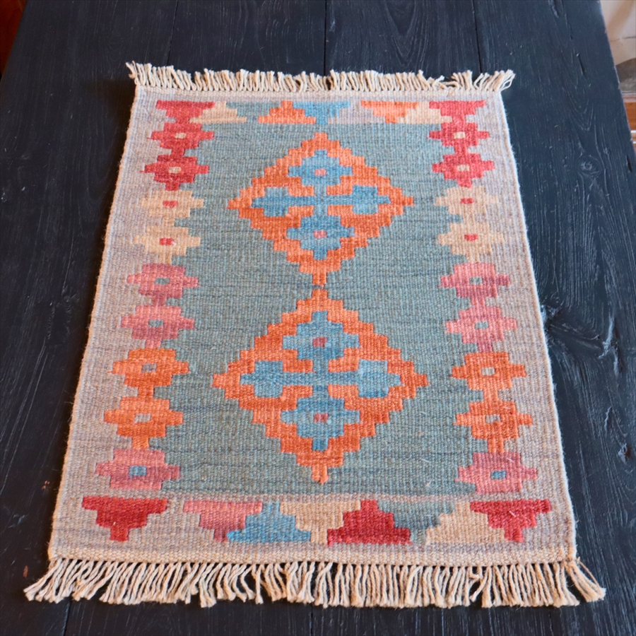 手織りキリム イラン南部シラーズ60×44cm ウール100% 一点もの