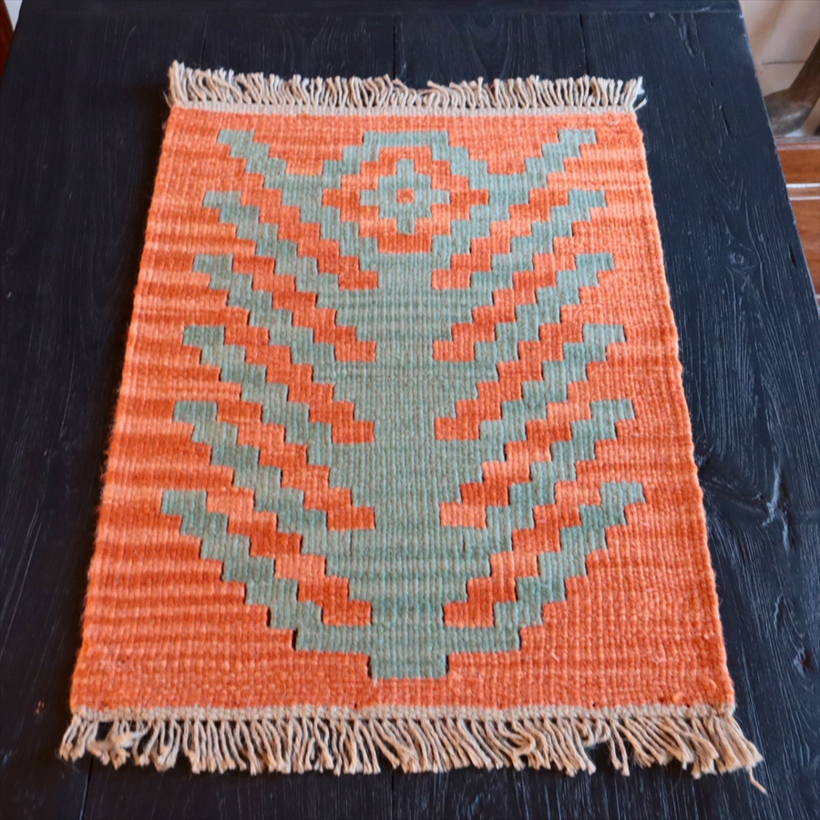 手織りキリム イラン南部シラーズ61×45cm ウール100% 一点もの 生命の木
