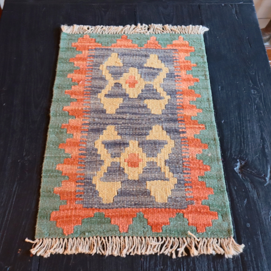 手織りキリム イラン南部シラーズ60×40cm ウール100% 一点もの