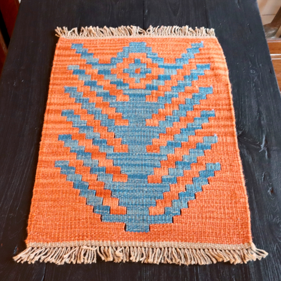 手織りキリム イラン南部シラーズ64×48cm ウール100% 一点もの 生命の木