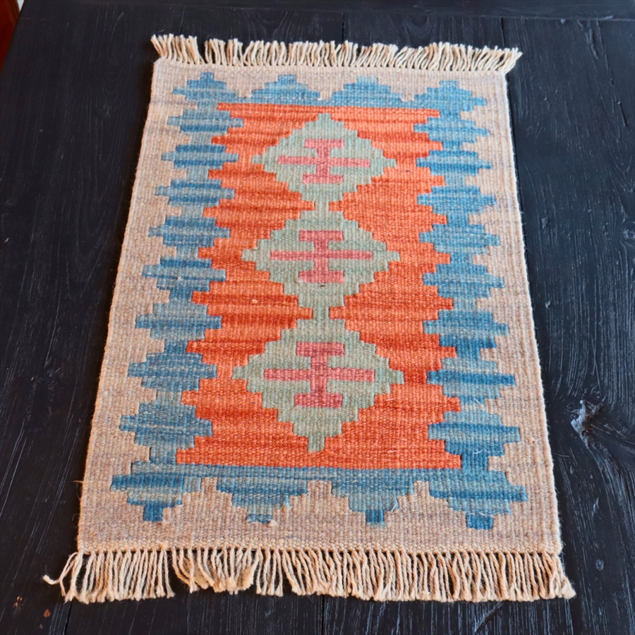 手織りキリム イラン南部シラーズ60×40cm ウール100% 一点もの