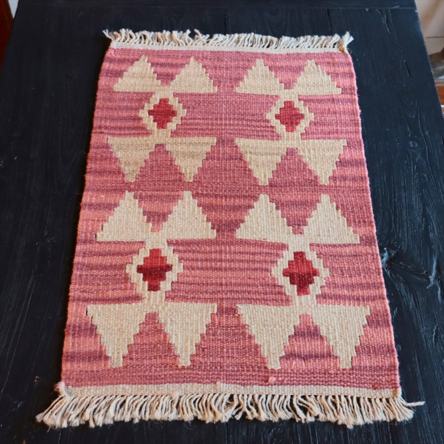 手織りキリム イラン南部シラーズ65×41cm ウール100% 一点もの