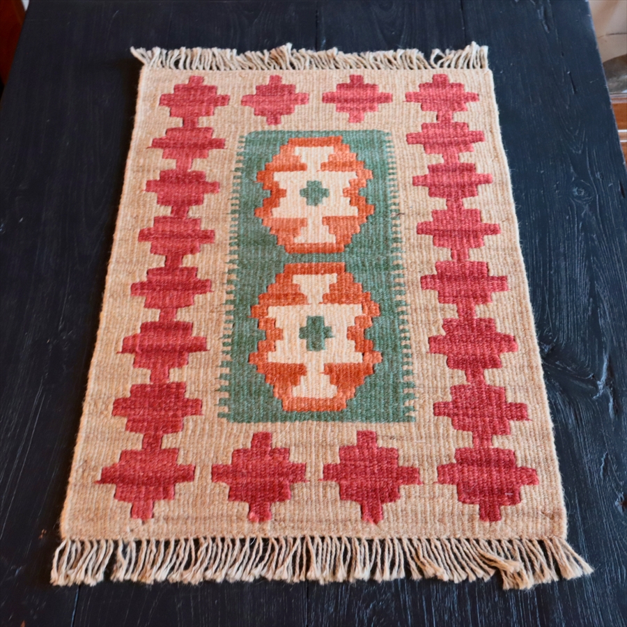手織りキリム イラン南部シラーズ61×44cm ウール100% 一点もの