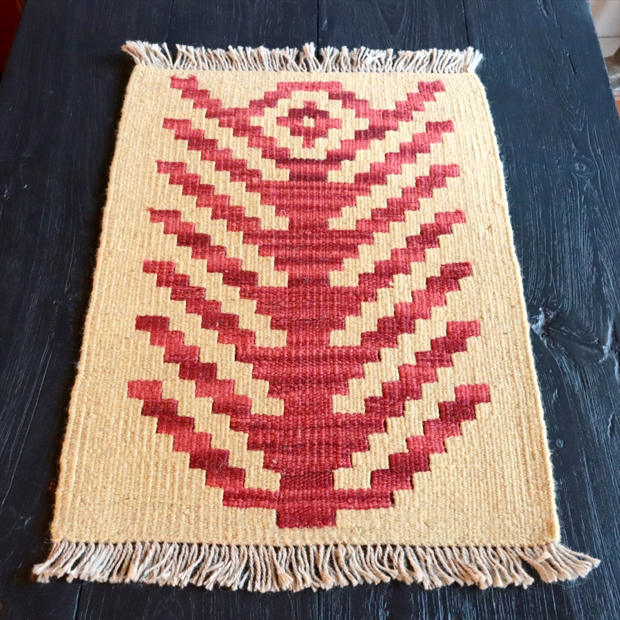 手織りキリム イラン南部シラーズ61×44cm ウール100% 一点もの 生命の木
