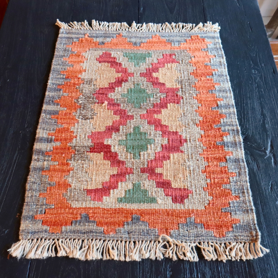 手織りキリム イラン南部シラーズ60×45cm ウール100% 一点もの