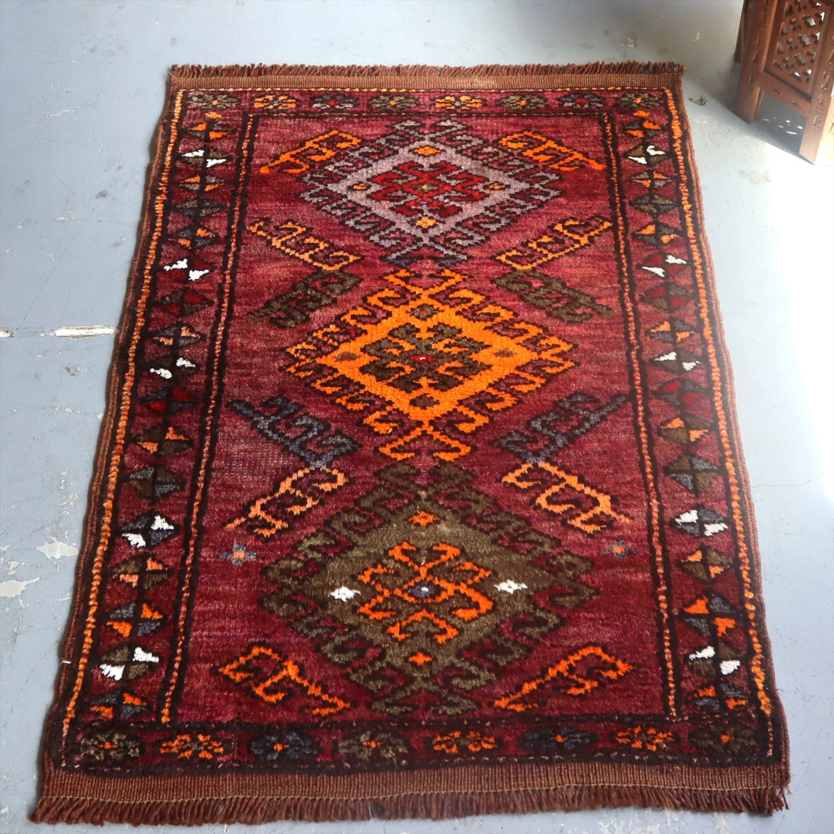 オールドカーペット　トルコ絨毯/ヤストゥク93×68cm カルス