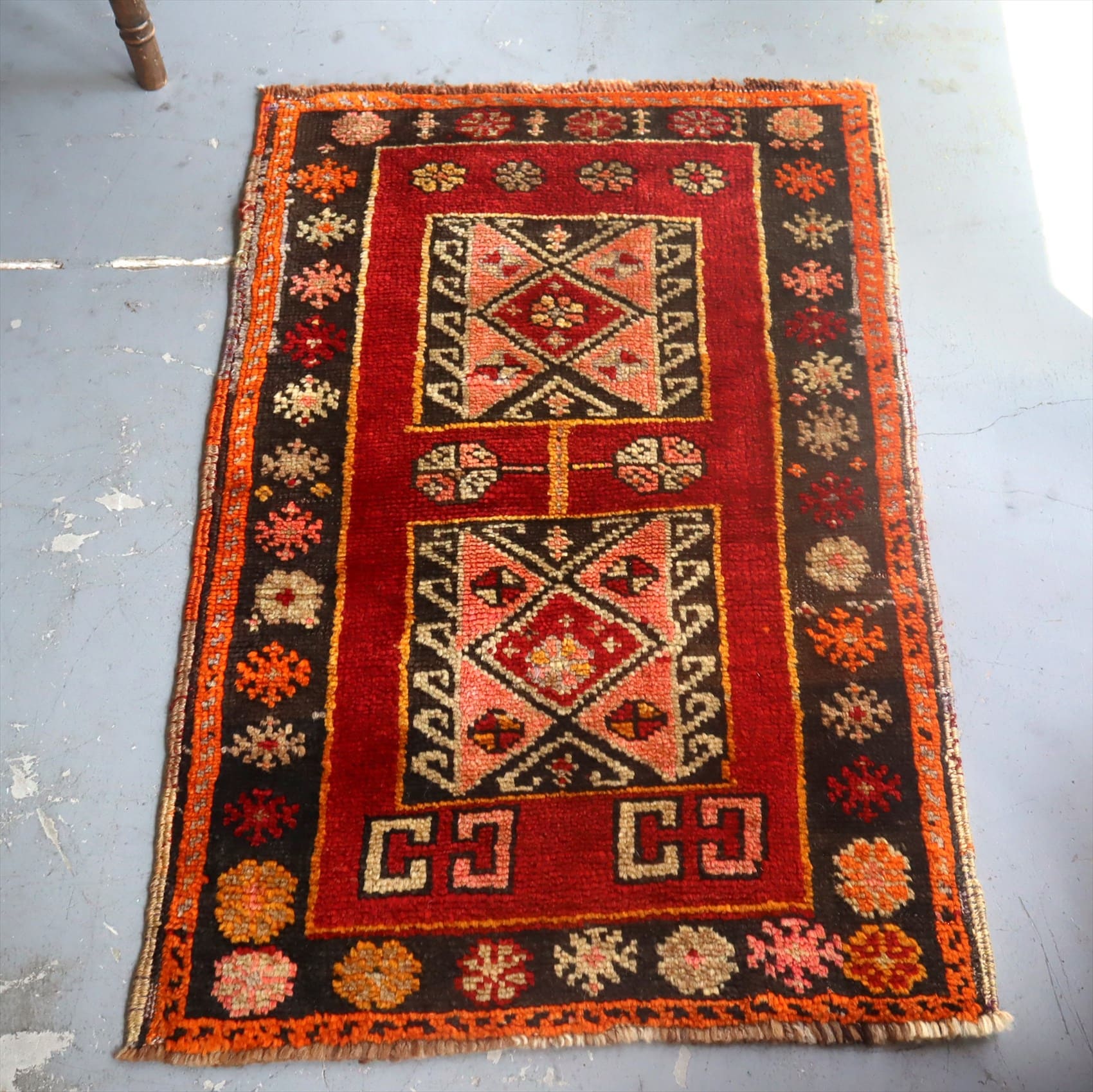 オールドカーペット　トルコ絨毯/ヤストゥク96×63cm シワス