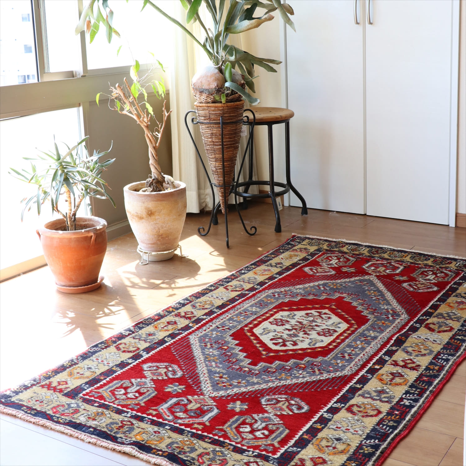 トルコじゅうたん トライバルラグ160×92cm カイセリ・ヤイヤル