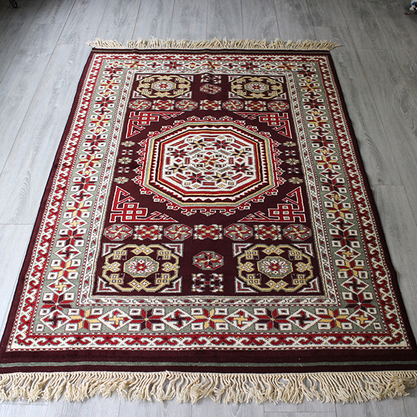 トルコ手織り絨毯アンティーク・リプロダクション 生命の樹とドラゴンのメダリオン/Turkish Handweaven Carpet