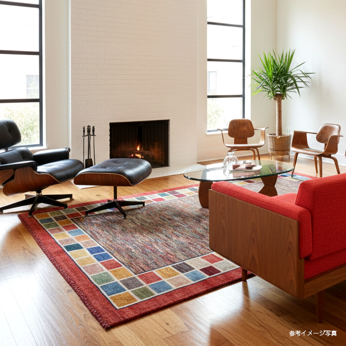 ギャッベ ミックスカラーのユニークデザイン230×148cm Gabbeh Schuli 伝統柄