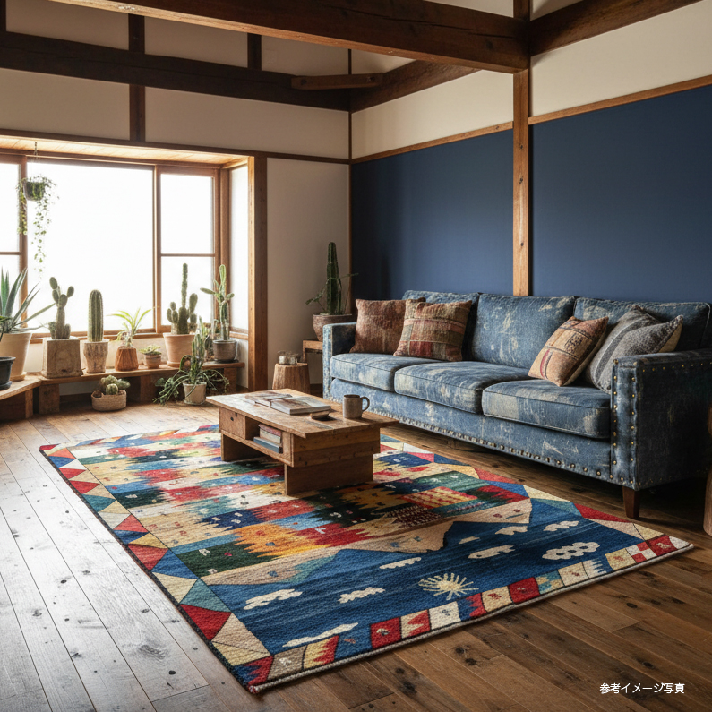 ギャッベ　イラン産 ランドスケープ 239×160cm カシュカイ族の生活風景