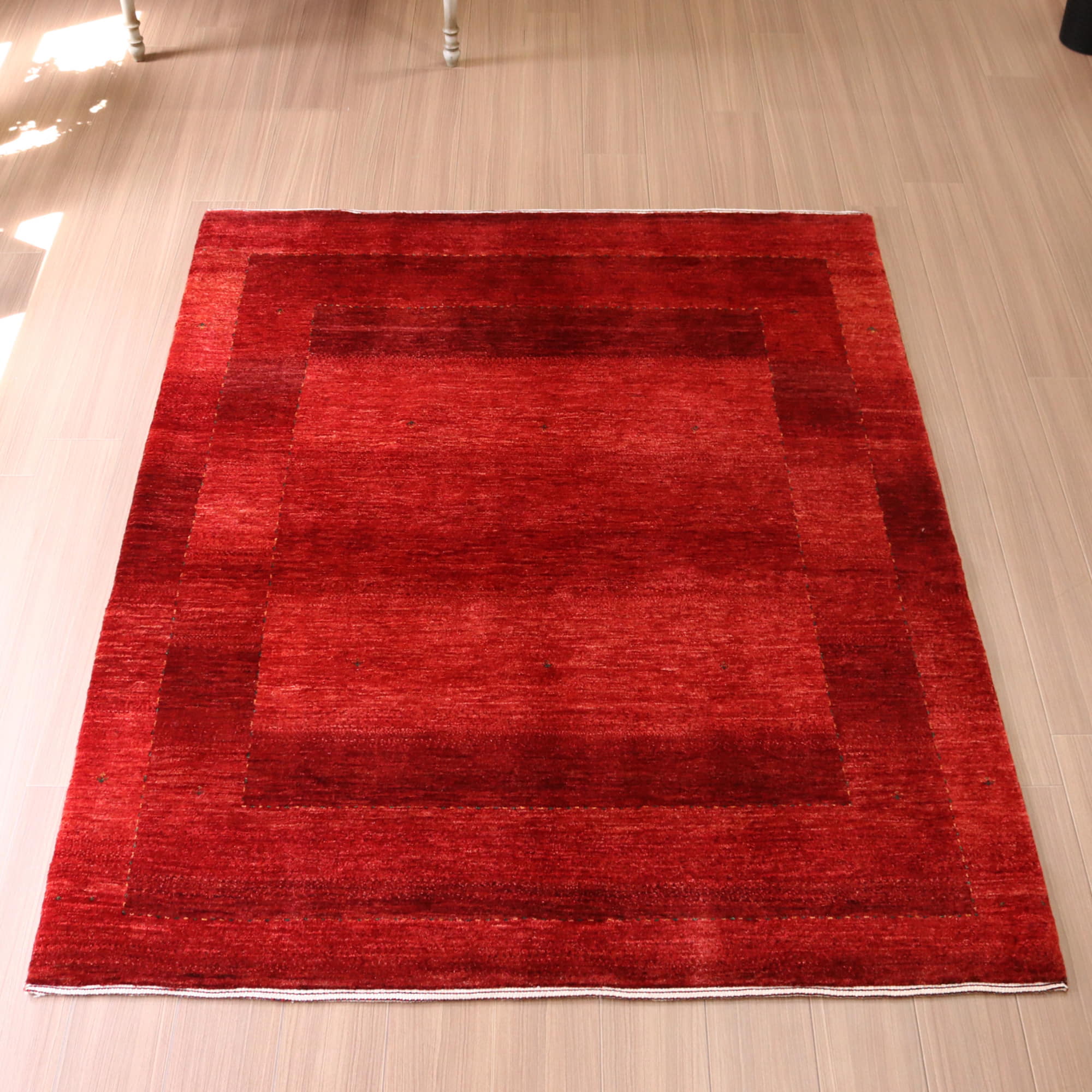 ギャッベ 最上級の細かな織り ロリアタシュ190×152cm レッドグラデーション