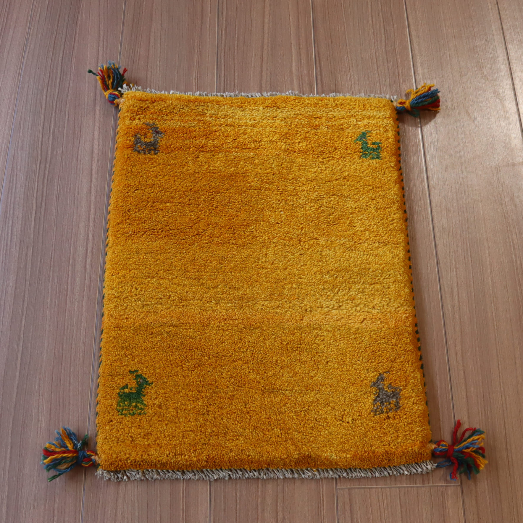 ギャッベ イランの手織りラグ GABBEH 60x41cm イエロー