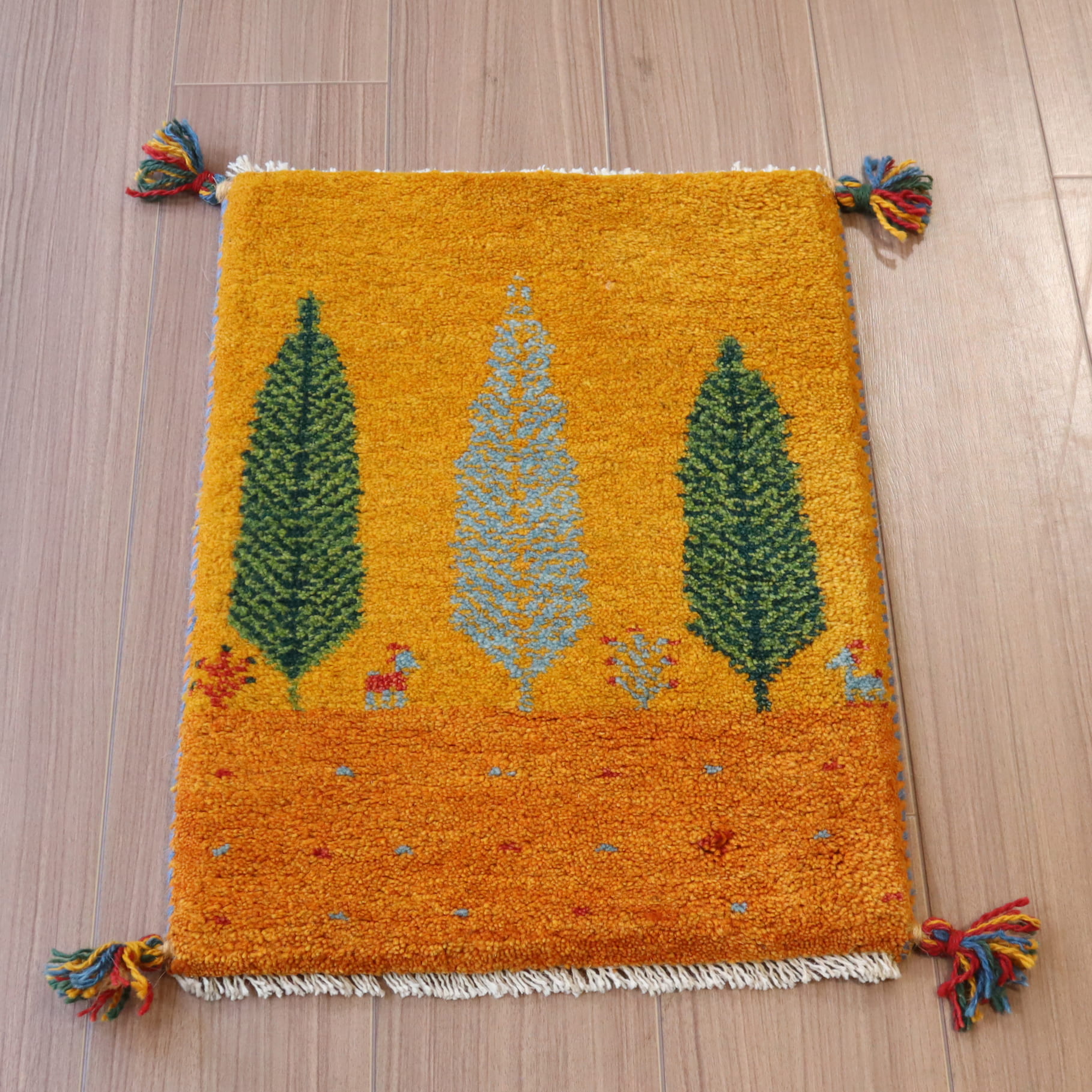 ギャッベ イランの手織りラグ GABBEH 60x41cm イエロー
